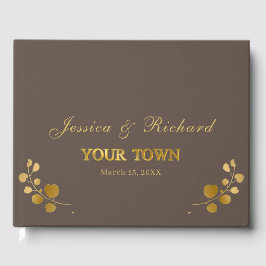 Gold Eucalyptus Wedding Guest Book Gästebuch