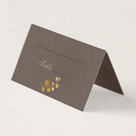 Gold Eukalyptus-Tischnummer und Name-Platzkarten