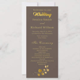 Gold Eukalyptus Wedding Program