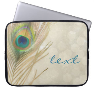 Gold Exotische Pfauenfeder Glam Elegant Chic Laptopschutzhülle