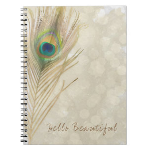 Gold Exotische Pfauenfeder Glam Elegant Chic Notizblock