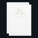 Gold Extravagante SkriptWedding wünscht Ratenkarte Hinweiskarte<br><div class="desc">Dieses extravagante Drehbuch Hochzeit auch Wünsche Ratschläge Karte ist perfekt für eine rustikale Hochzeit. Das einfache und elegante Design zeichnet sich durch klassische und extravagante Schriftzeichen in Gold aus. Diese Karten sind ideal für Hochzeiten, Brautparty, Babydusche, Graduiertenfest u.v.m. Personalisieren Sie die Karten mit den Namen der Braut und Bräutigam, den...</div>