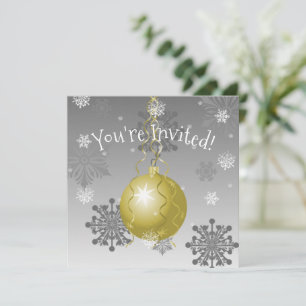 Gold Extravagante Weihnachtsschmuck Einladung