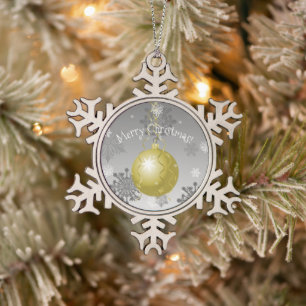 Gold Extravagante Weihnachtsschmuck Schneeflocken Zinn-Ornament