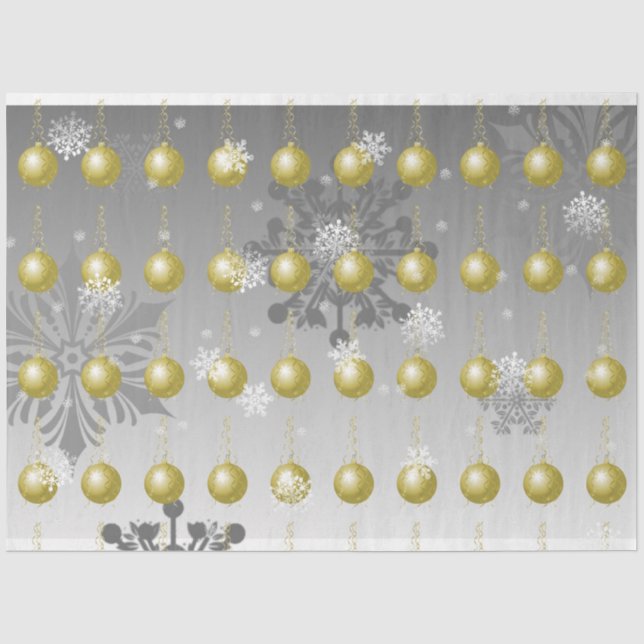 Gold Extravagantes Weihnachtszitterpapier Seidenpapier (Vorderseite)