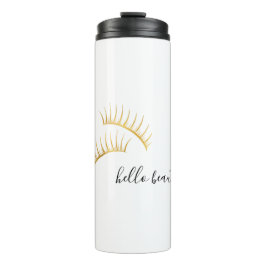 Gold Eyelashes Hello Beautiful Thermosbecher