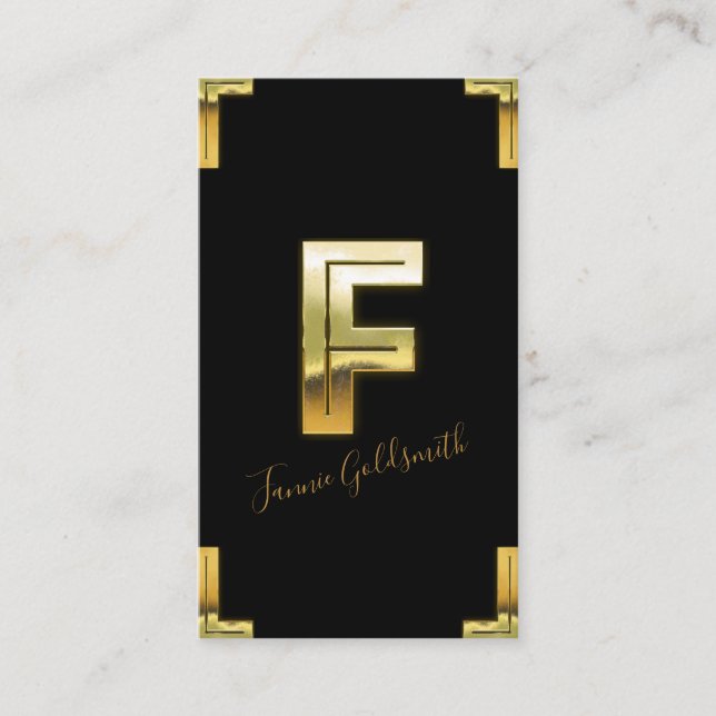 Gold F Business Card Visitenkarte (Vorderseite)