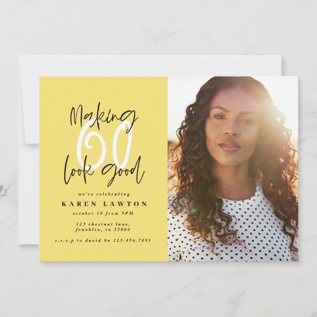 Gold faire 60 look bonne photo invitation annivers (Devant)