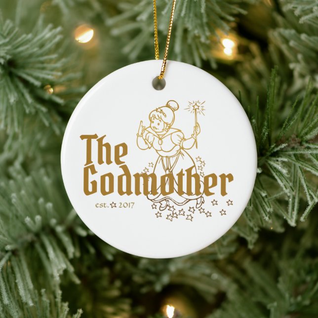 Gold Fairy individuell für die Godmutter Keramik Ornament (Baum)
