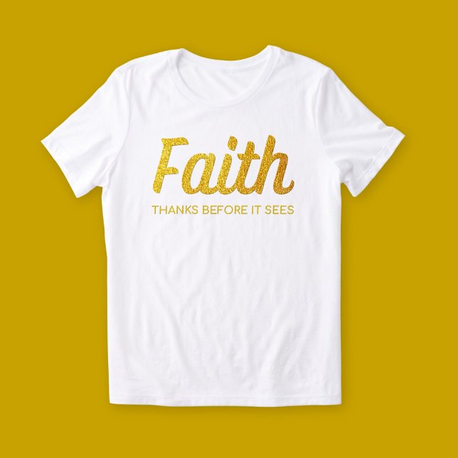 Gold Faith - Dankbarkeit Inspiration Christlich Tri-Blend Shirt (Von Creator hochgeladen)