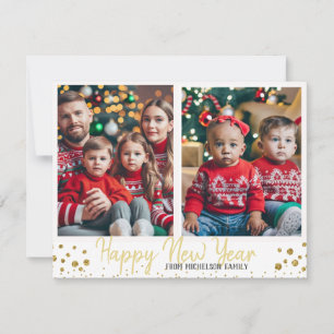 Gold Family Photo Bonne Carte de Nouvel An