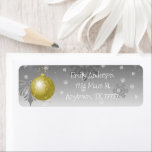 Gold Fancy Christmas Ornament Address Label<br><div class="desc">Add a cute touch to your outgoing Christmas cards this holiday season with this festive Gold Fancy Christmas Ornament Return Address Label. Address label design features a gold fancy ornament against a gray gradient background adorned with falling snowflakes and space to personalize with your name and address. Additional gift and...</div>