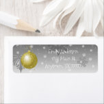 Gold Fancy Christmas Ornament Address Label<br><div class="desc">Add a cute touch to your outgoing Christmas cards this holiday season with this festive Gold Fancy Christmas Ornament Return Address Label. Address label design features a gold fancy ornament against a gray gradient background adorned with falling snowflakes and space to personalize with your name and address. Additional gift and...</div>