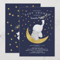 Gold Fang ein Star Bunny Elephant Baby Dusche