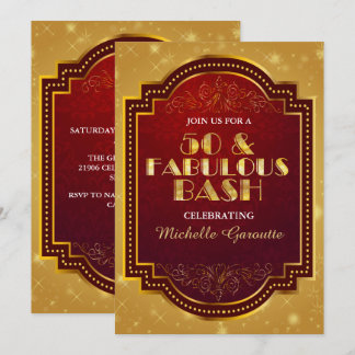 Gold Fantastische 50. Geburtstagsparty Einladungen
