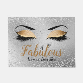 Gold Fantastische Frauen Glitzer Augen Türmatte