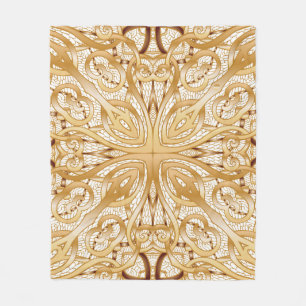 Gold Farbe, dekoratives nahtloses Muster. Fleecedecke