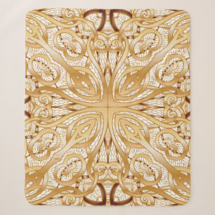 Gold Farbe, dekoratives nahtloses Muster. Sherpadecke