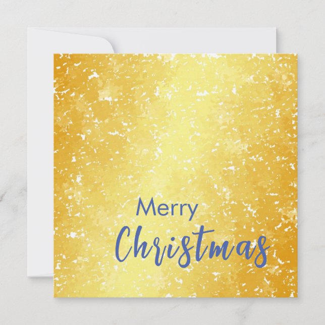 Gold Farbe Frohe Weihnachtsfamilienbotschaft Neues Dankeskarte (Vorderseite)