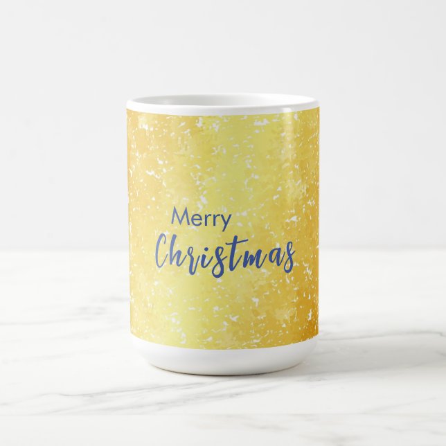Gold Farbe Frohe Weihnachtsfamilienbotschaft Neues Kaffeetasse (Mittel)