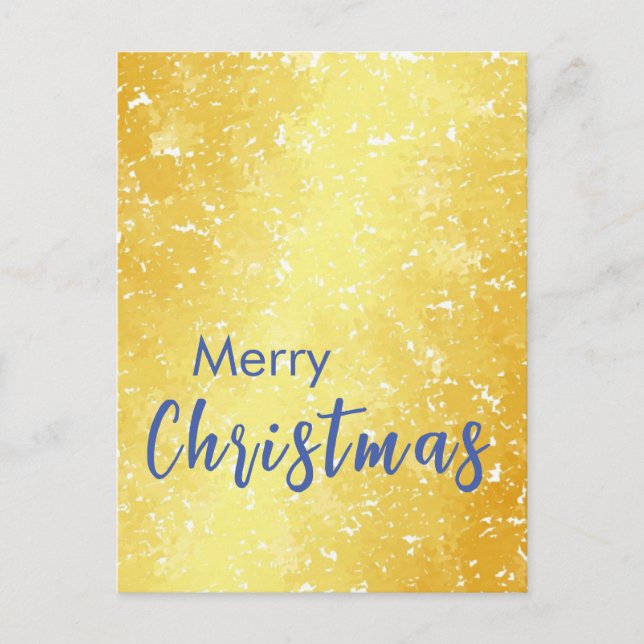 Gold Farbe Frohe Weihnachtsfamilienbotschaft Neues Postkarte (Vorderseite)