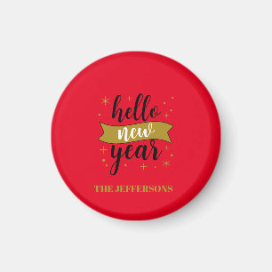 Gold Farbe Rot Frohes neues Jahr Frohe Weihnachten Magnet