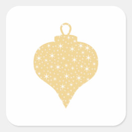 Gold Farbe Weihnachtsbaumdesign. Quadratischer Aufkleber