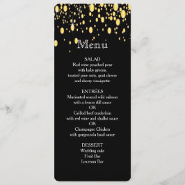 Gold, Faux Foil Bubbles, Style, Menu Personnalisé