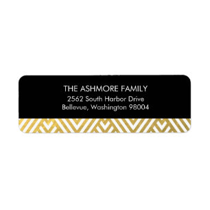 Gold Faux Foil Chevron Étiquette de adresse