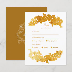 Gold Faux Foil Rococo Meice Choice Carte RSVP