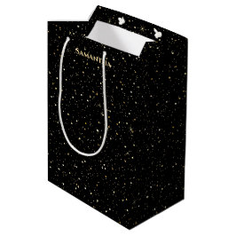 Gold faux glitter and sparkles mittlere geschenktüte