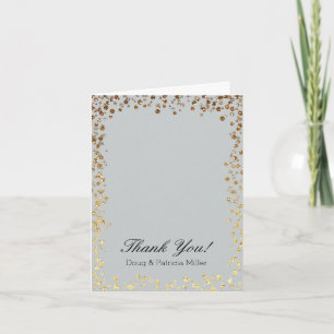 Gold Faux Glitter Ombre Bokeh Thank You Dankeskarte
