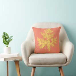 Gold Fern auf Korallen botanisch Kissen
