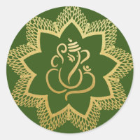 Gold Festive Ganesh | Indischer Gott grün
