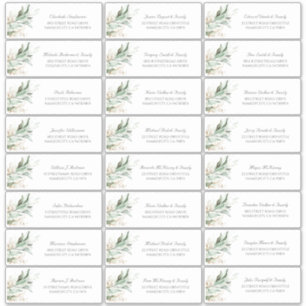 Gold Feuille Green Guest Name Étiquette de adresse