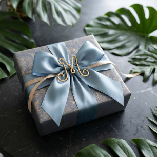 Gold-Filigran Art Deco Tukan-Anwesen Grau Set vo Geschenkpapier Set