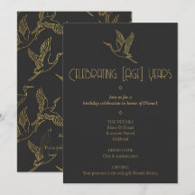 Gold Filigree Art Deco | Crane Birthday