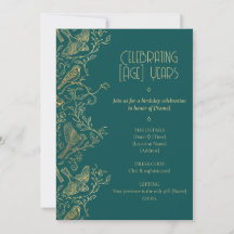 Gold Filigree Art Deco | Sparrow Birthday