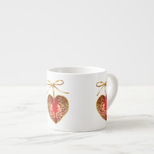 Gold Filigree Herz Espressotasse