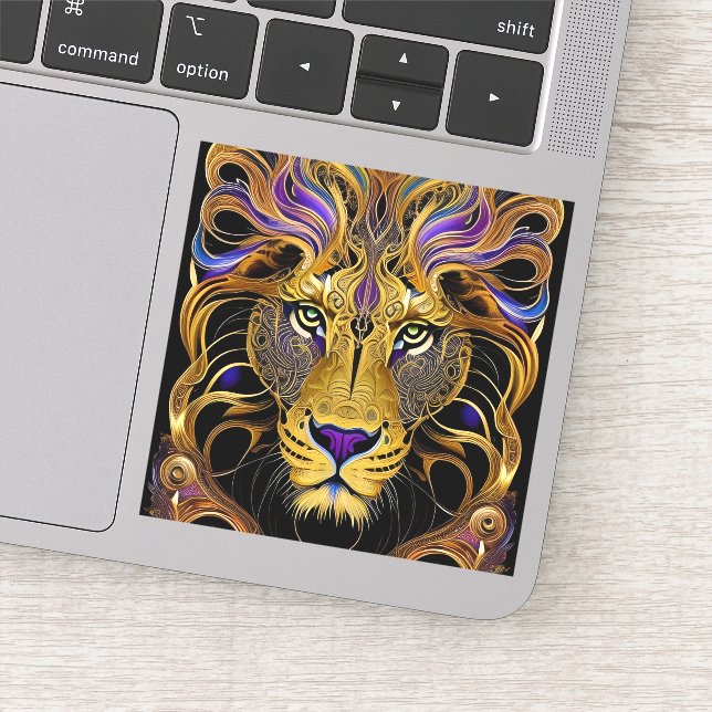 Gold Filigree Lion Aufkleber (Detail)