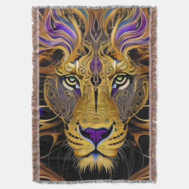 Gold Filigree Lion Decke (Vorderseite Vertikal)