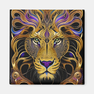 Gold Filigree Lion Magnet