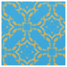 Gold Filigree und Türkis Muster Stoff