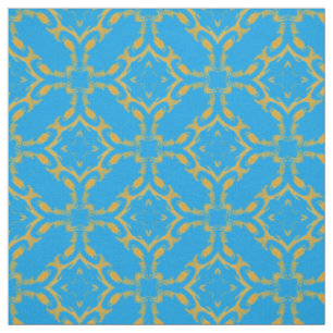 Gold Filigree und Türkis Muster Stoff