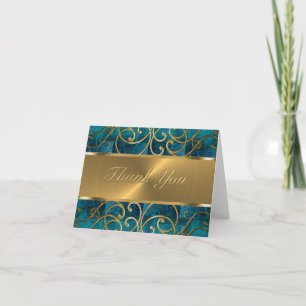 Gold Filigree Wirbel Vielen Dank Dankeskarte