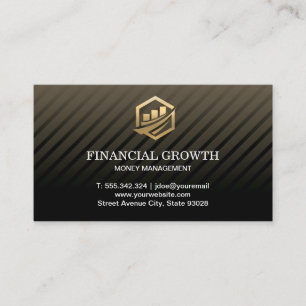 Gold Financial Icon Beruflich Black Modern Visitenkarte