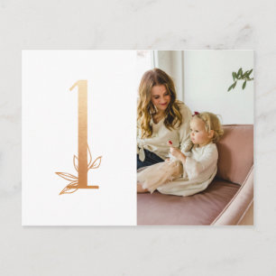 Gold First Birthday Foto Danke Post Card Postkarte