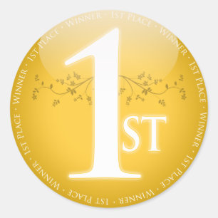 Gold First Place (1. Preis) Runder Aufkleber