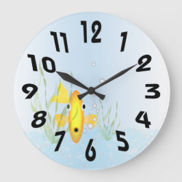 Gold Fish Bowl Clock Große Wanduhr