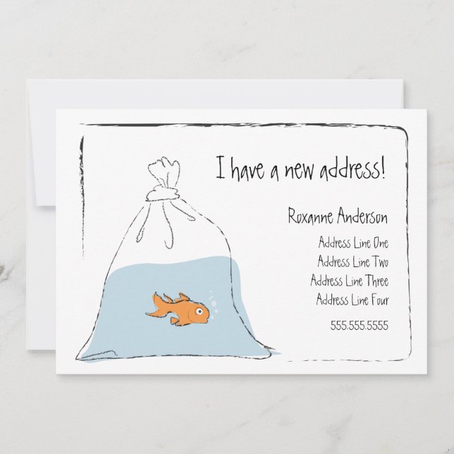 Gold Fish New Home Moving Faire-part (Devant)